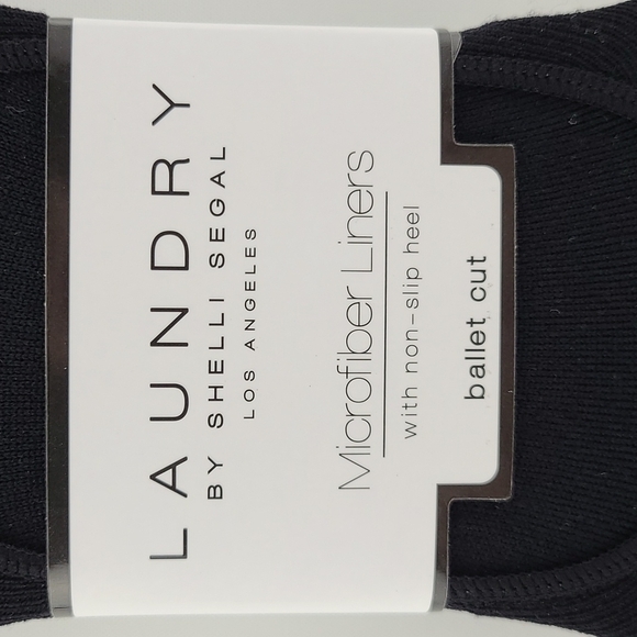 Laundry by Shelli Segal 6 Black Prs Ballet Cut Microfiber Liners Non-Slip Heel - Picture 3 of 6